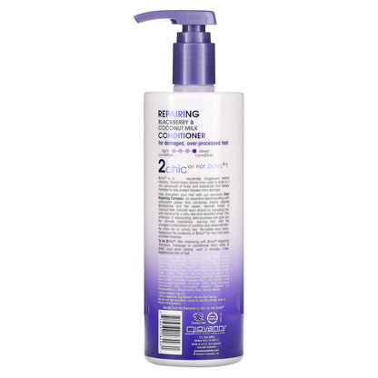 Giovanni, 2chic, Repairing Conditioner, For Damaged, Over-Processed Hair, Blackberry + Coconut Milk, 24 fl oz (710 ml)