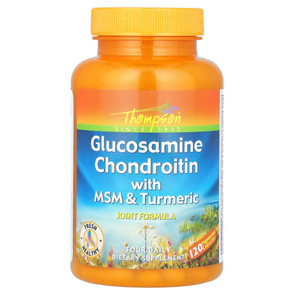 Thompson, Glucosamine Chondroitin with MSM & Turmeric, 120 Vegetarian Capsules