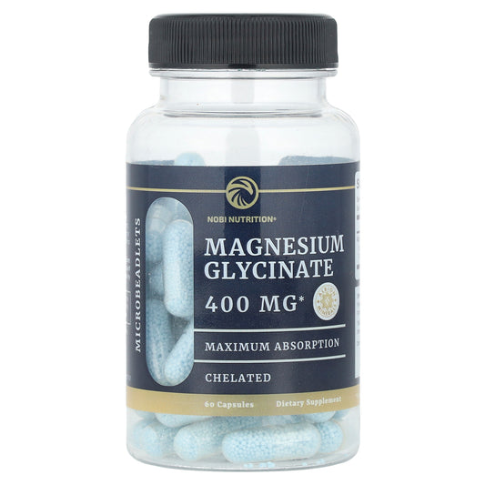 Nobi Nutrition, Magnesium Glycinate, 400 mg, 60 Capsules, (200 mg per Capsule)