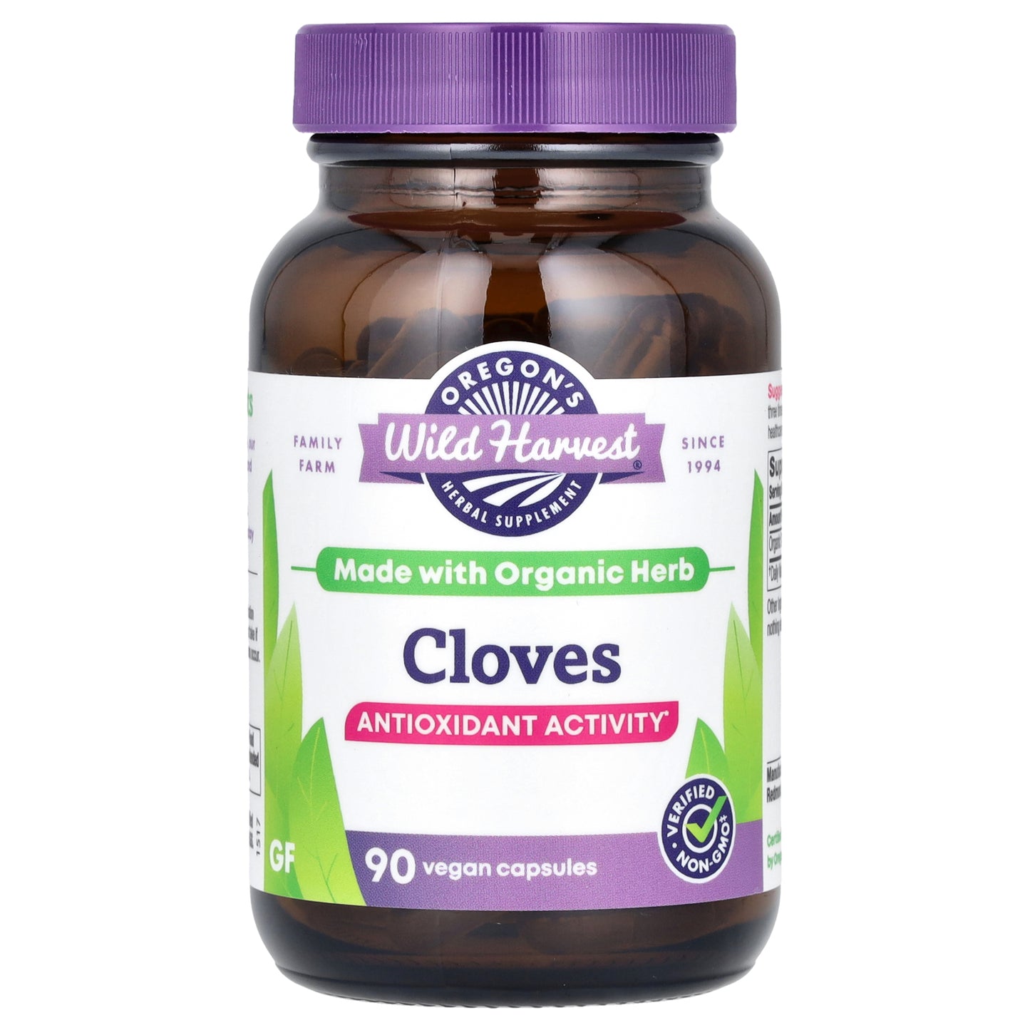 Oregon's Wild Harvest, Cloves, 90 Vegan Capsules