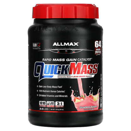 ALLMAX, QuickMass®, Rapid Mass Gain Catalyst, Strawberry-Banana, 3.5 lbs (1.59 kg)