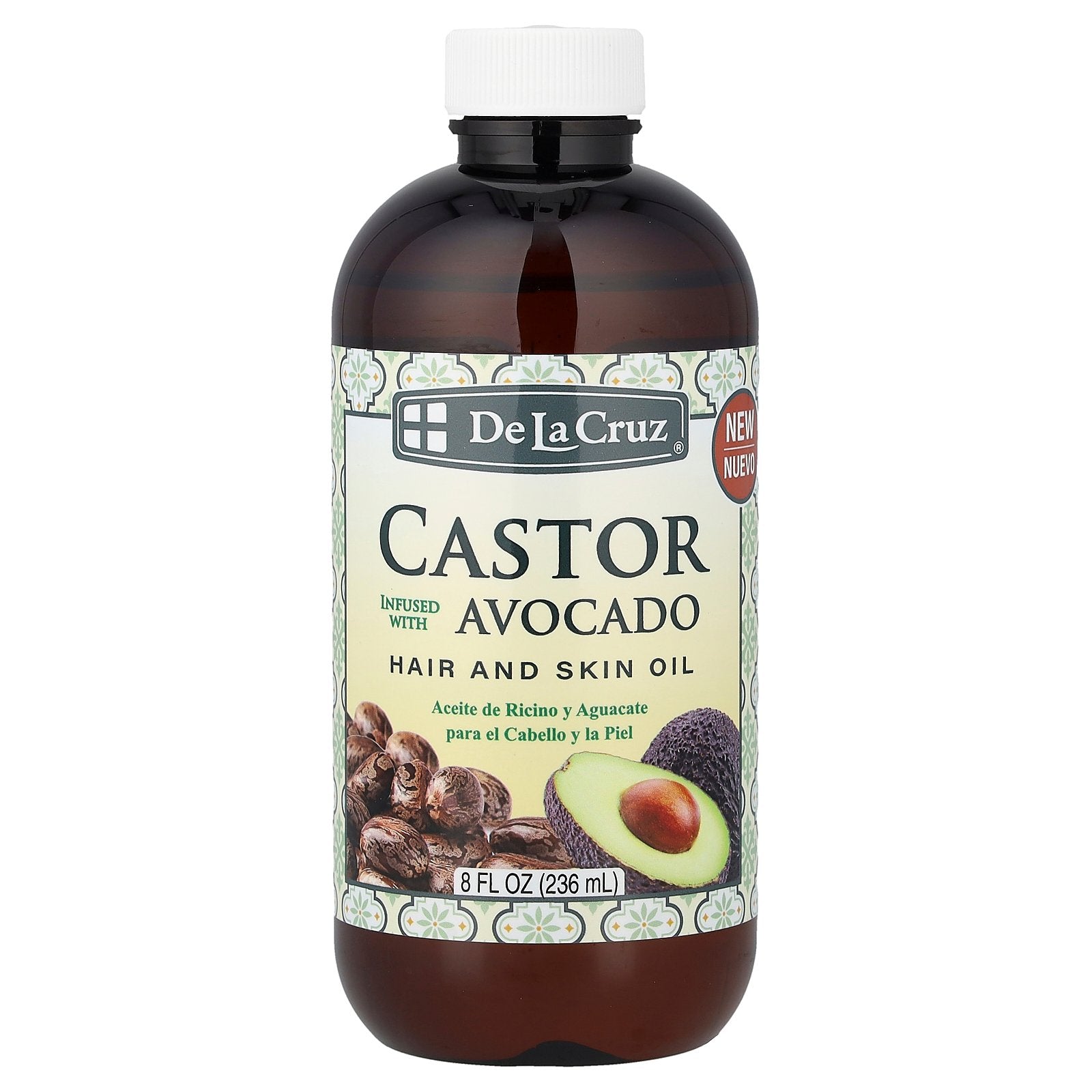 De La Cruz, Hair and Skin Oil, Castor Infused with Avocado, 8 fl oz (236 ml)