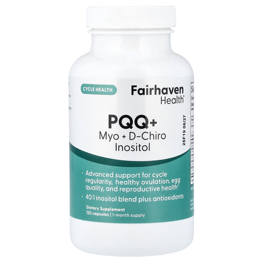 Fairhaven Health, PQQ + Myo + D-Chiro Inositol, 120 Capsules