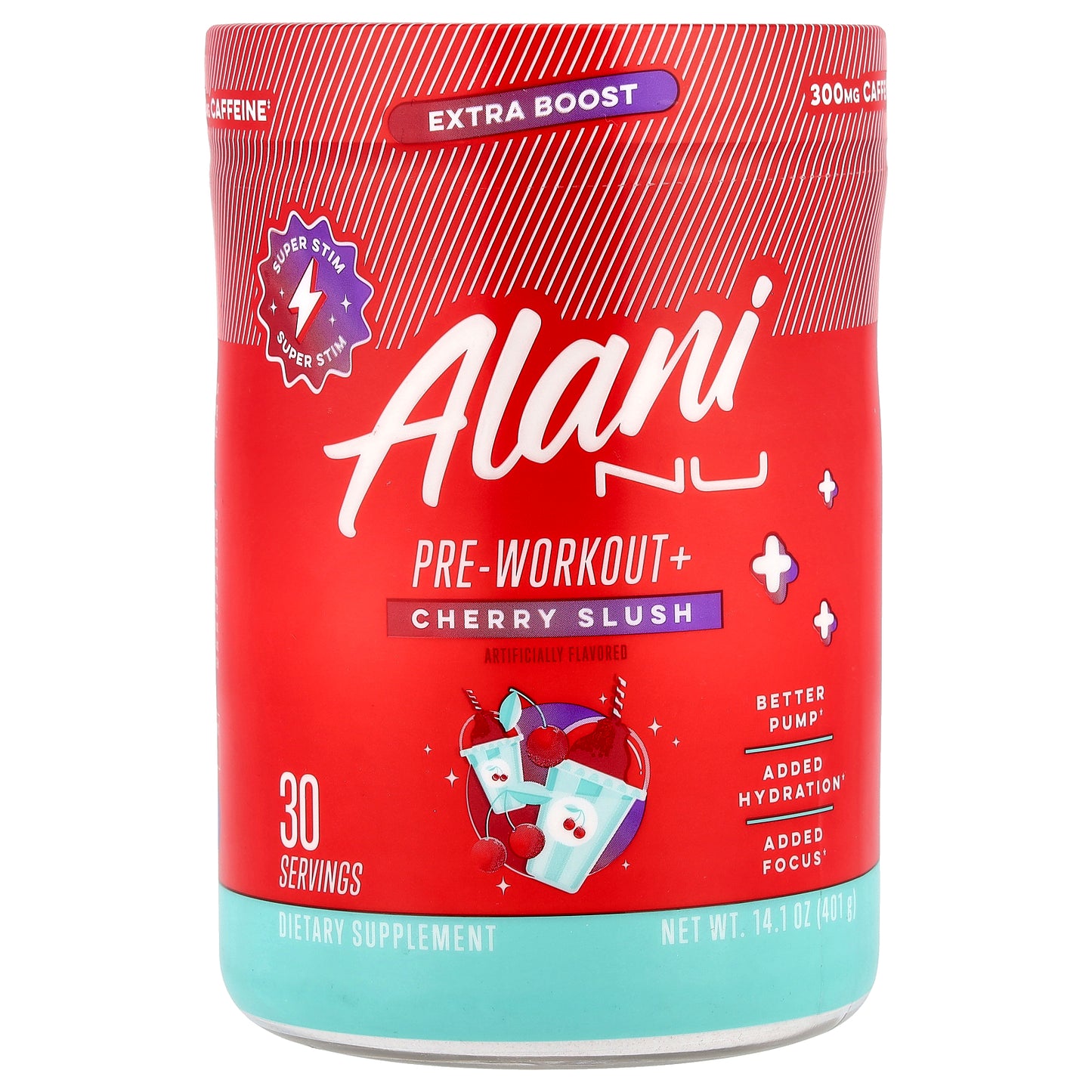 Alani Nu, Pre-Workout+, Cherry Slush, 14.1 oz (401 g)