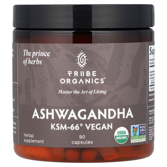 Tribe Organics, Ashwagandha KSM-66® Vegan, 90 Capsules