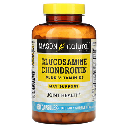 Mason Natural, Glucosamine Chondroitin Plus Vitamin D3, 160 Capsules