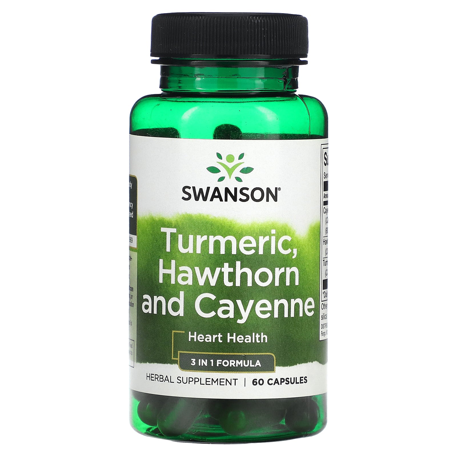 Swanson, Turmeric, Hawthorn and Cayenne, 60 Capsules