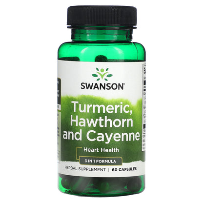 Swanson, Turmeric, Hawthorn and Cayenne, 60 Capsules