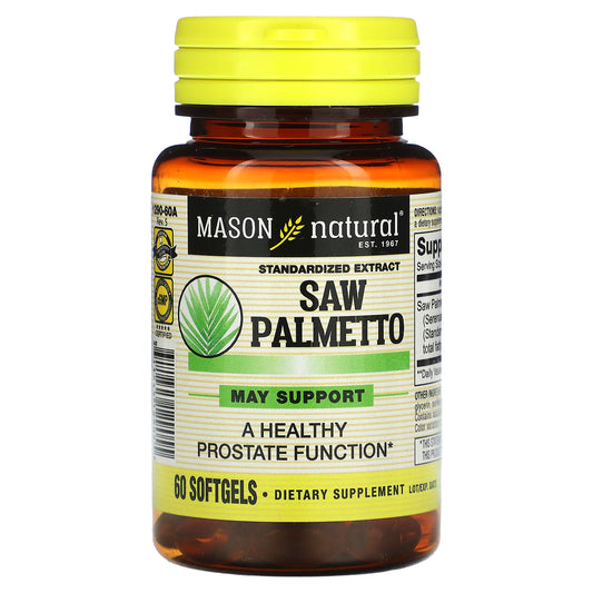 Mason Natural, Saw Palmetto, Standardized Extract, 160 mg, 60 Softgels