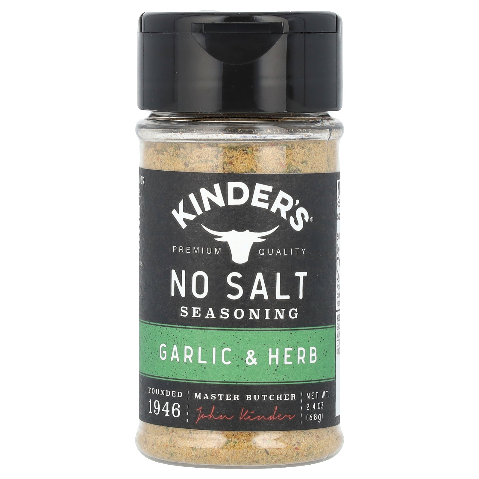 KINDER'S, No Salt Seasoning, Garlic & Herb, 2.4 oz (68 g)