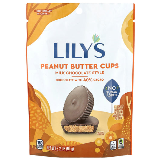 Lily's Sweets, Milk Chocolate Style, Peanut Butter Cups, 3.2 oz (90 g)