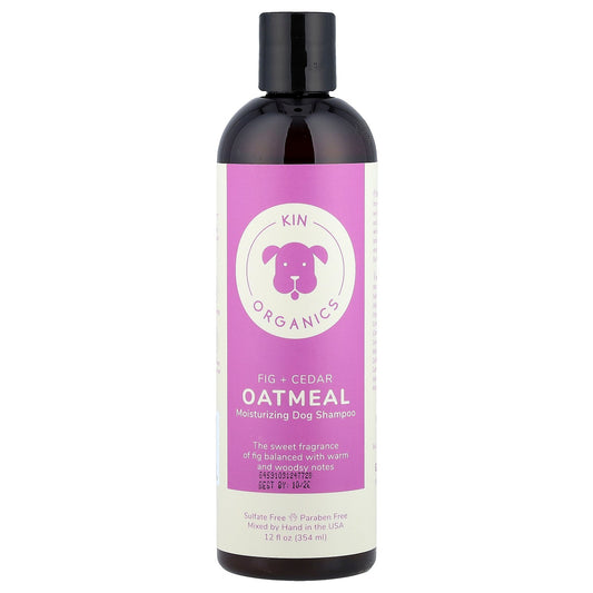 Kin+Kind, Organic Oatmeal Moisturizing Dog Shampoo, Fig + Cedar, 12 fl oz (354 ml)