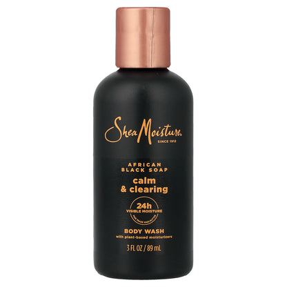 SheaMoisture, Calm & Clearing Body Wash, African Black Soap, 3 fl oz (89 ml)