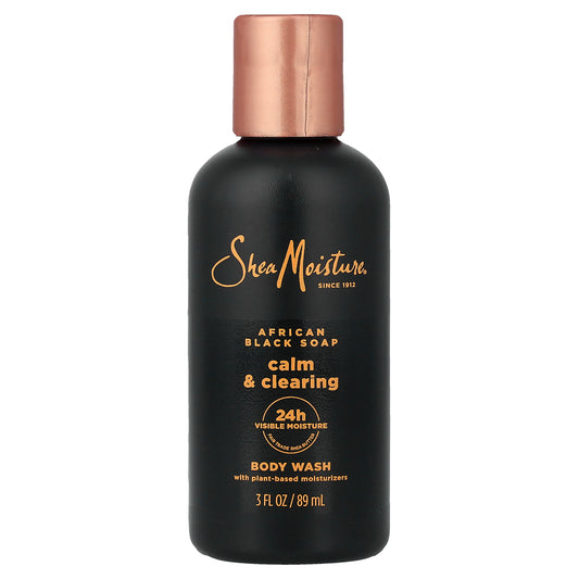 SheaMoisture, Calm & Clearing Body Wash, African Black Soap, 3 fl oz (89 ml)