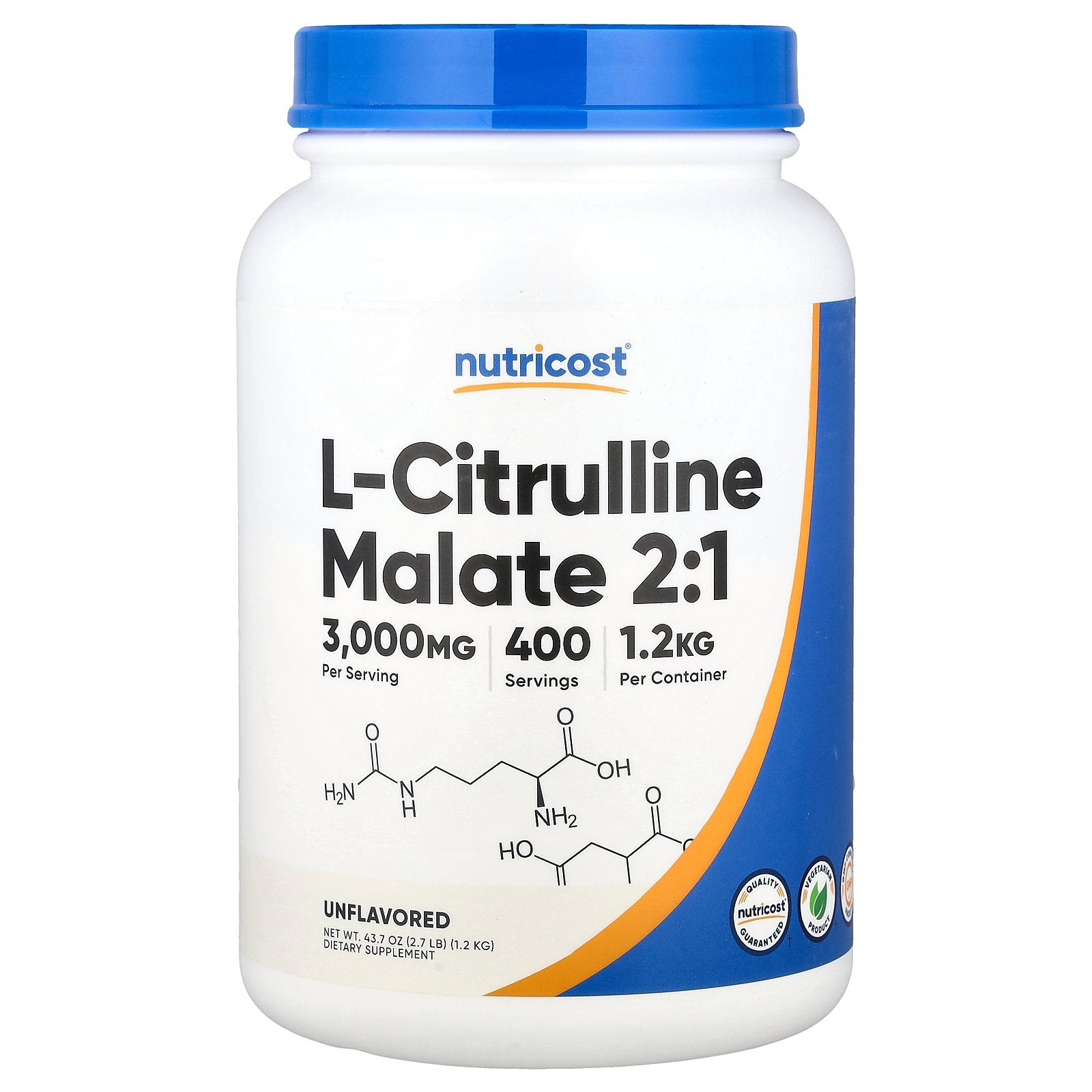 Nutricost, L-Citrulline Malate 2:1, Unflavored, 43.7 oz (1.2 kg)