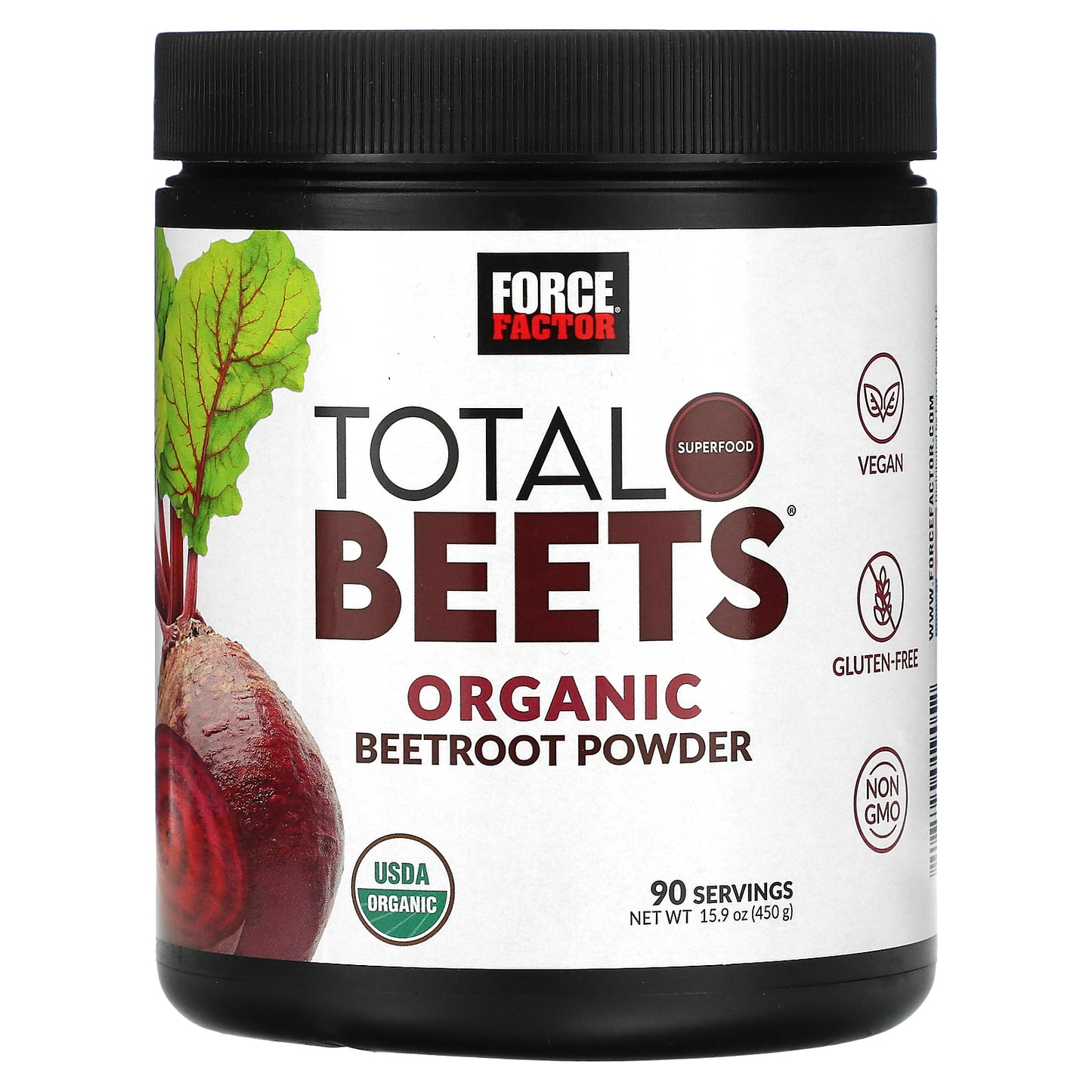 Force Factor, Total Beets, Organic Beetroot Powder, 15.9 oz (450 g)