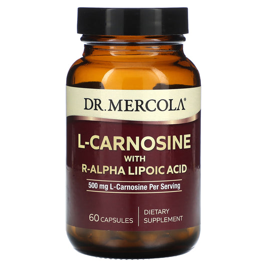 Dr. Mercola, L-Carnosine with R-Alpha Lipoic Acid, 500 mg, 60 Capsules (250 mg per Capsule)