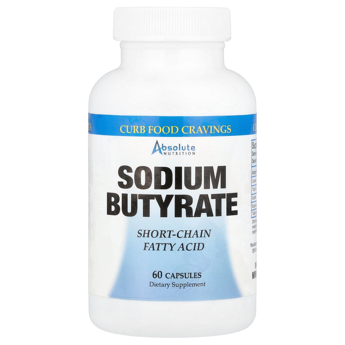 Absolute Nutrition, Sodium Butyrate, 60 Capsules