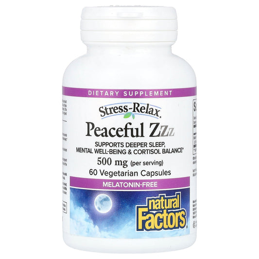 Natural Factors, Stress-Relax®, Peaceful ZZZ, 60 Vegetarian Capsules (250 mg per Capsule)