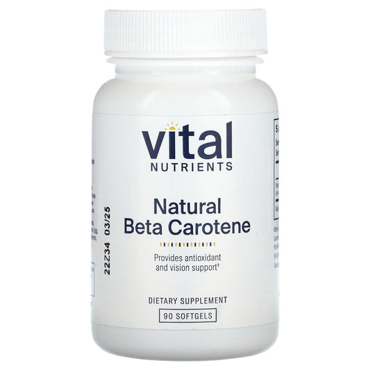 Vital Nutrients, Natural Beta Carotene, 90 Softgels (7,500 mcg RAE per Softgel)