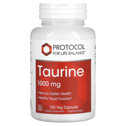 Protocol for Life Balance, Taurine, 1,000 mg, 100 Veg Capsules