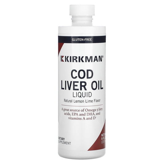 Kirkman Labs, Cod Liver Oil Liquid, Natural Lemon Lime, 8 fl oz (237 ml)