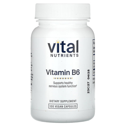 Vital Nutrients, Vitamin B6, 100 Vegan Capsules (100 mg per Capsule)