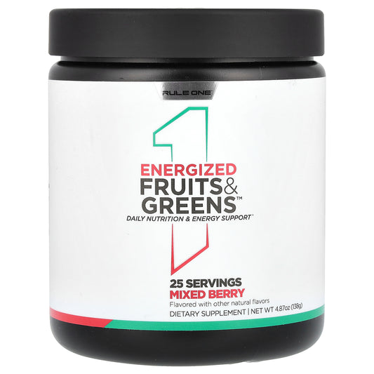 Rule One Proteins, Energized Fruits & Greens, Mixed Berry, 4.87 oz (138 g)