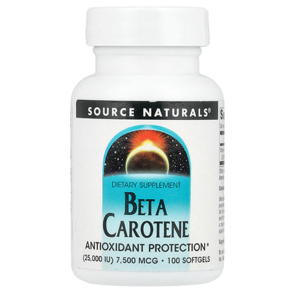 Source Naturals, Beta Carotene , 7,500 mcg (25,000 IU), 100 Softgels