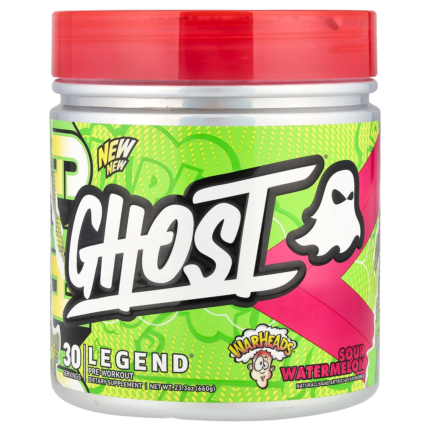 Ghost, Legend® Pre-Workout, Warheads® Sour Watermelon, 23.3 oz (660 g)