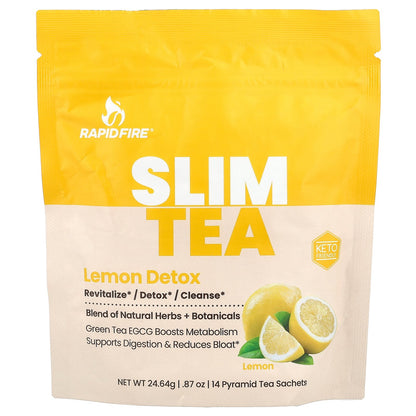 RAPIDFIRE, Slim Tea, Lemon, 14 Pyramid Tea Sachets, 0.87 oz (24.64 g)