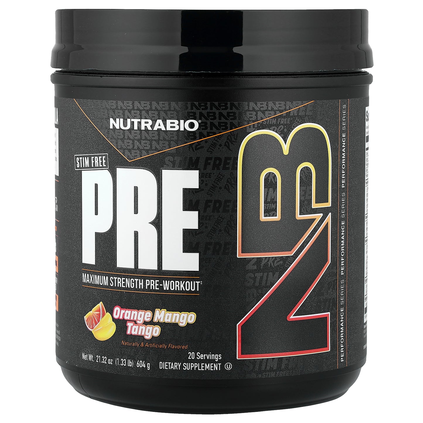 NutraBio, PRE-Workout, Stim Free, Orange Mango Tango, 1.33 lb (604 g)