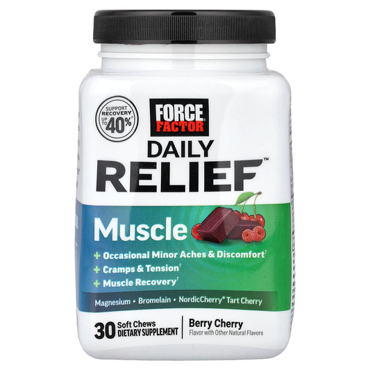 Force Factor, Daily Relief™, Muscle, Berry Cherry, 30 Soft Chews