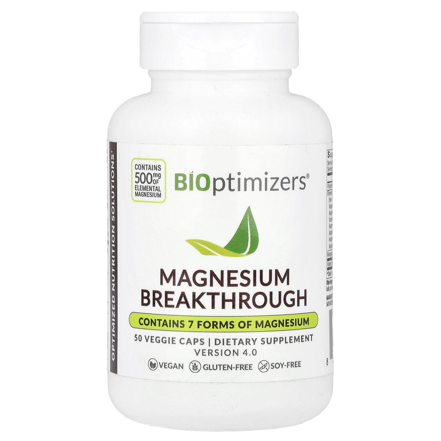 BIOptimizers, Magnesium Breakthrough, 500 mg, 50 Veggie Caps (250 mg per Cap)