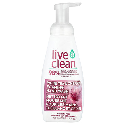 Live Clean, Foaming Hand Wash, White Tea & Cherry, 13.5 fl oz (400 ml)