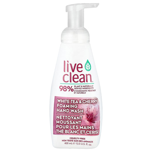 Live Clean, Foaming Hand Wash, White Tea & Cherry, 13.5 fl oz (400 ml)