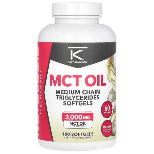 KetoLogic, MCT Oil, 3,000 mg, 180 Softgels (1,000 mg per Softgel)