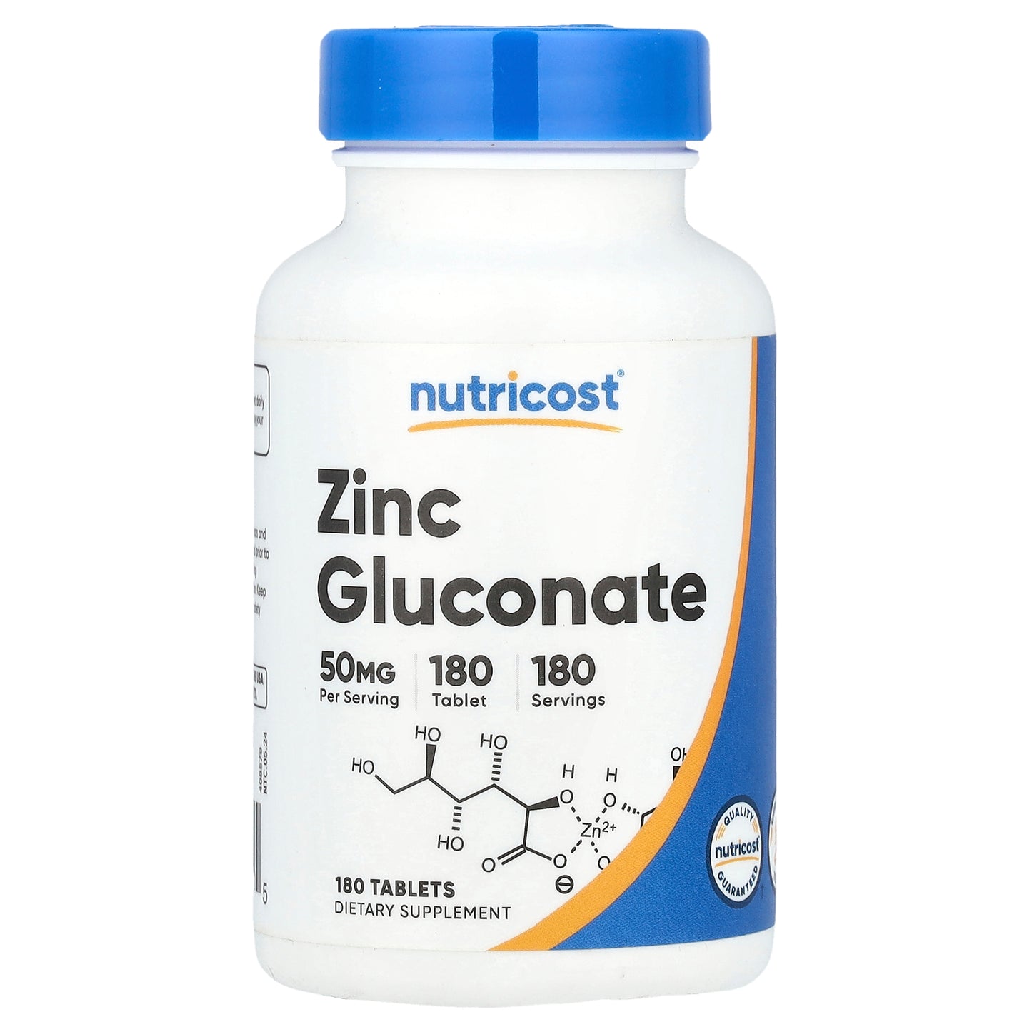 Nutricost, Zinc Gluconate, 50 mg, 180 Tablets