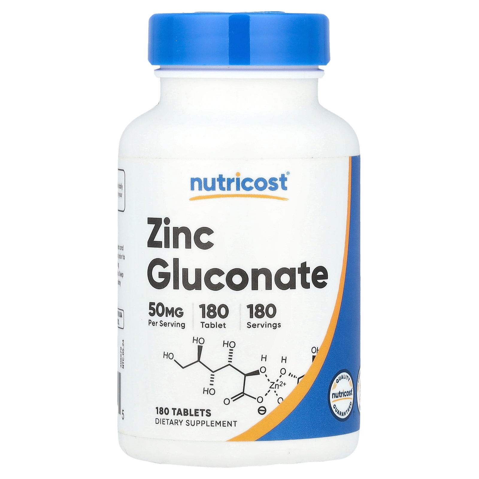Nutricost, Zinc Gluconate, 50 mg, 180 Tablets