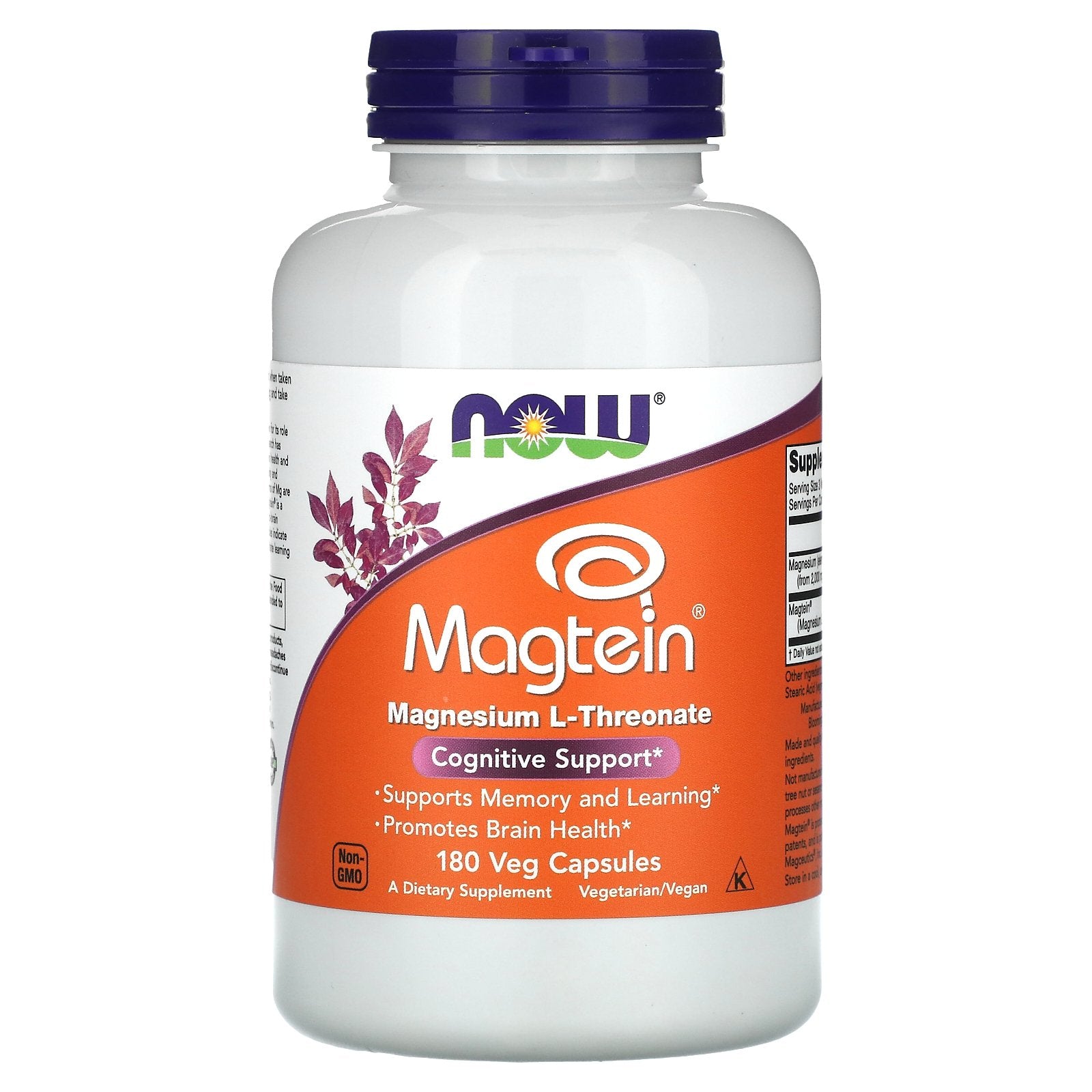 NOW Foods, Magtein®, Magnesium L-Threonate, 180 Veg Capsules