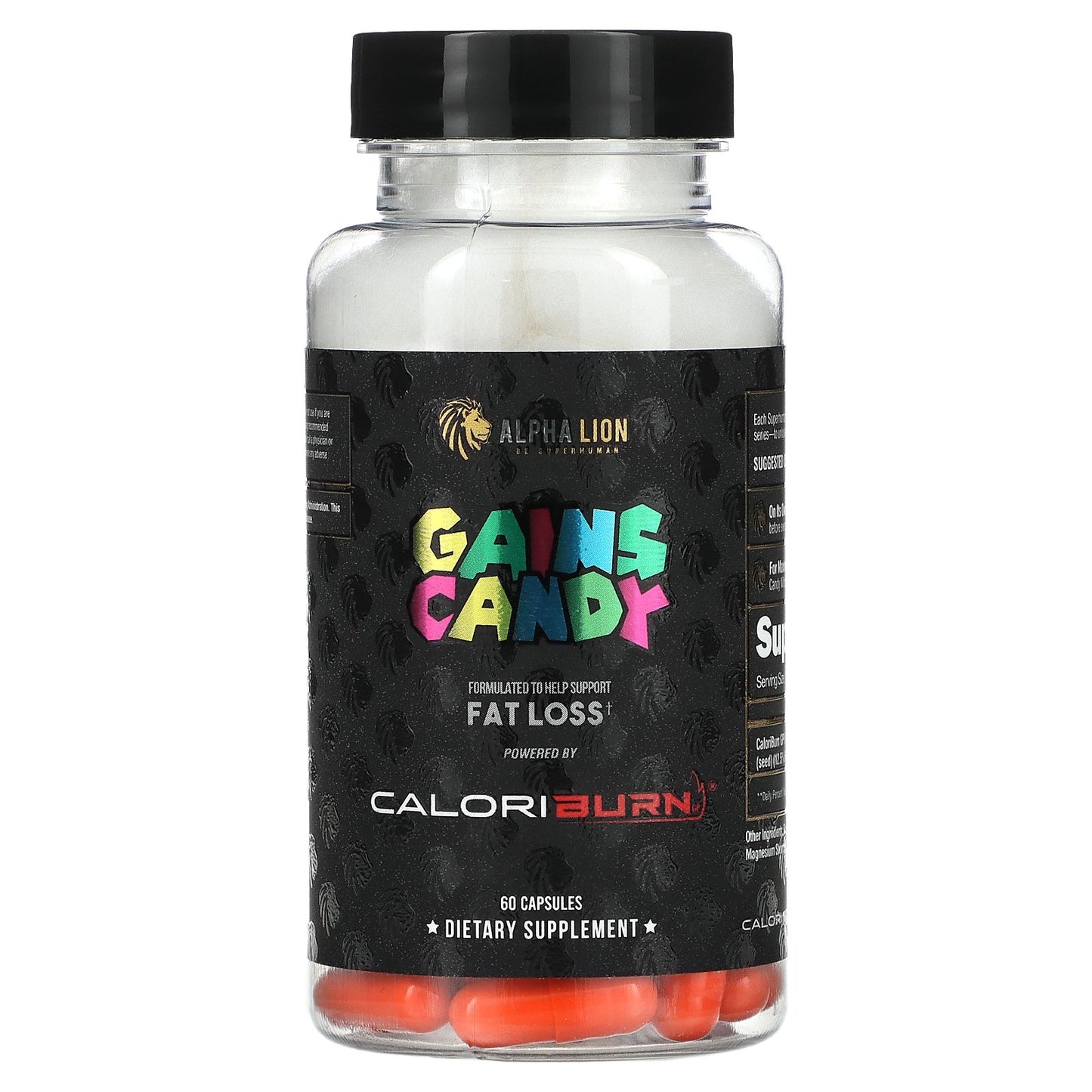 ALPHA LION, Gains Candy, CaloriBurn, 60 Capsules