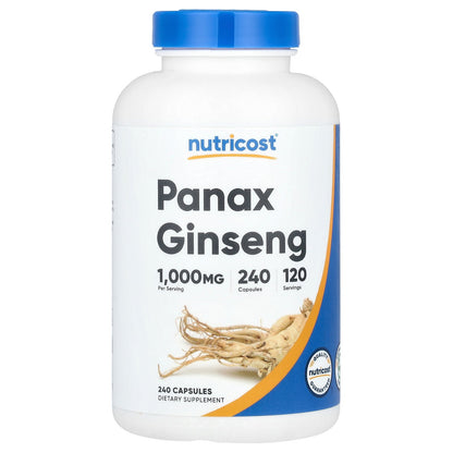 Nutricost, Panax Ginseng, 240 Capsules (500 mg per Capsule)