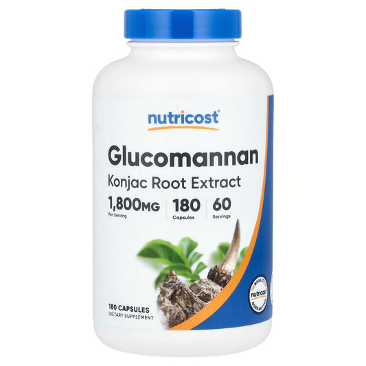 Nutricost, Glucomannan Konjac Root Extract, 180 Capsules (600 mg per Capsule)