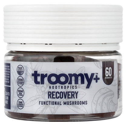 Troomy Nootropics, Recovery, Functional Mushrooms Gummies, Harvest Berry Acai, 60 Gummies