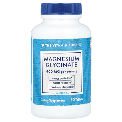 The Vitamin Shoppe, Magnesium Glycinate, 400 mg, 90 Tablets (200 mg per Tablet)