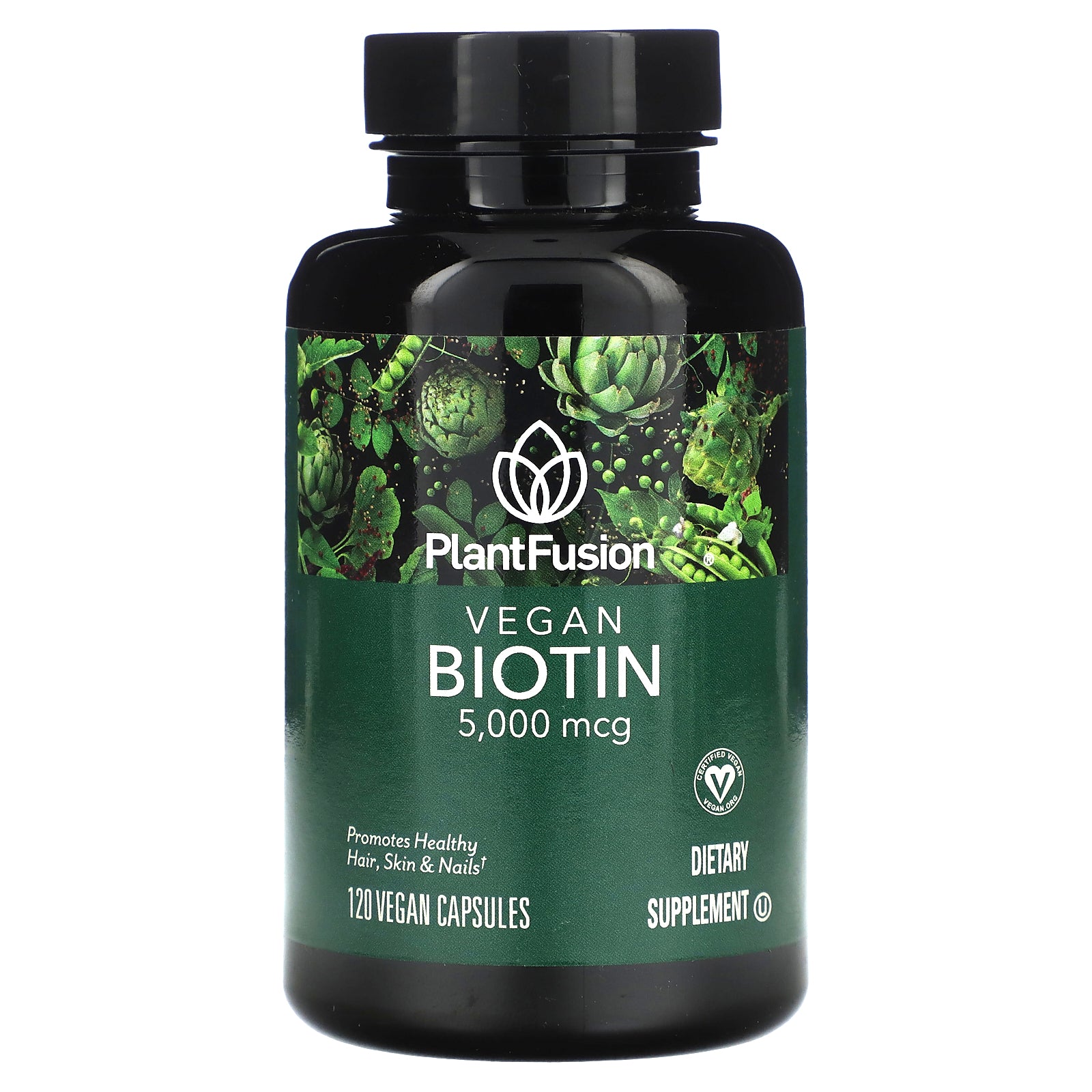 PlantFusion, Vegan Biotin, 5,000 mcg, 120 Vegan Capsules