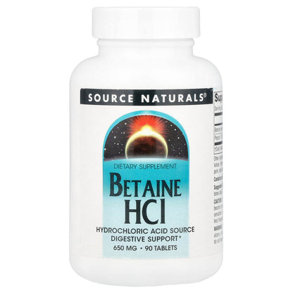 Source Naturals, Betaine HCI, 90 Tablets