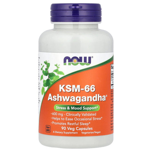 NOW Foods, KSM-66 Ashwagandha®, 600 mg, 90 Veg Capsules