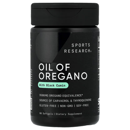 Sports Research, Oil Of Oregano With Black Cumin, 60 Softgels