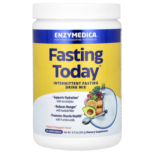 Enzymedica, Fasting Today, Intermittent Fasting Drink Mix, Tropical Pineapple , 9.31 oz (264 g)